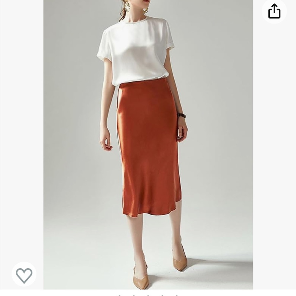 Satin midi skirt